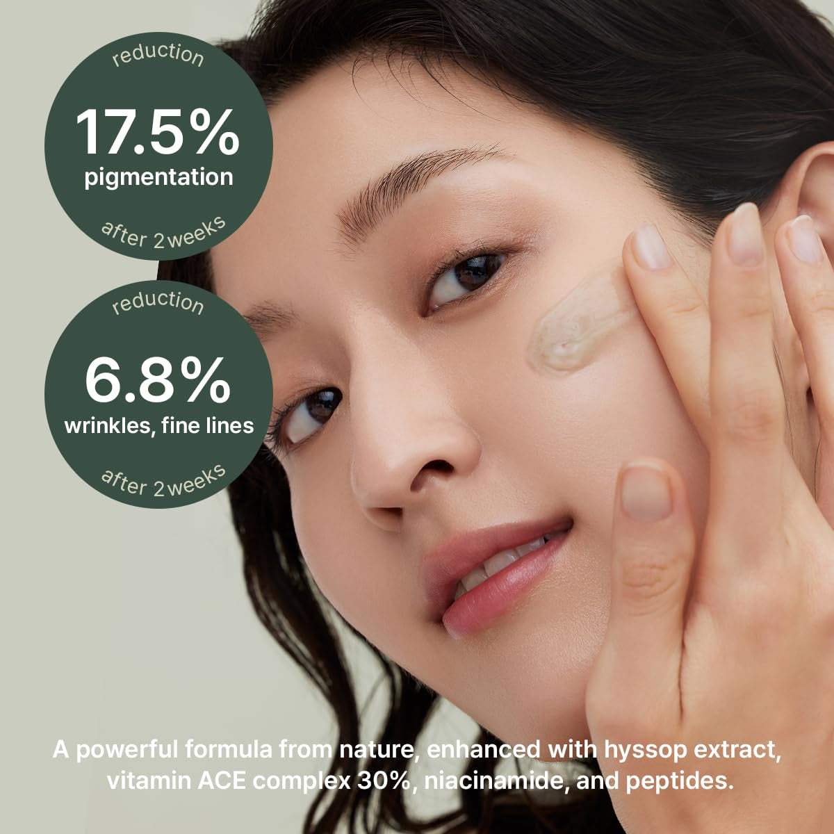 Glow Hyssop Overnight Face Mask Serum - Hydrating and Anti-Aging Formula for Youthful Korean Glass Skin with 30% Vitamins A, C, E and 10% Niacinamide and Peptides