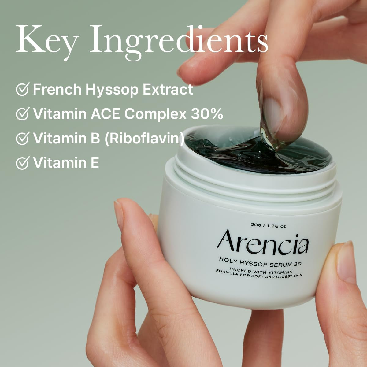 Glow Hyssop Overnight Face Mask Serum - Hydrating and Anti-Aging Formula for Youthful Korean Glass Skin with 30% Vitamins A, C, E and 10% Niacinamide and Peptides