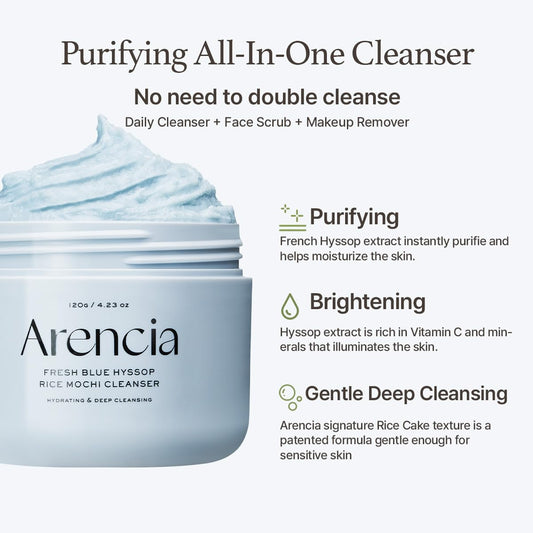 Hyssop Brightening and Deep-Cleansing Face Scrub and Exfoliator for All Skin Types, Targeting Sebaceous Filaments and Blackheads (4.23 oz)