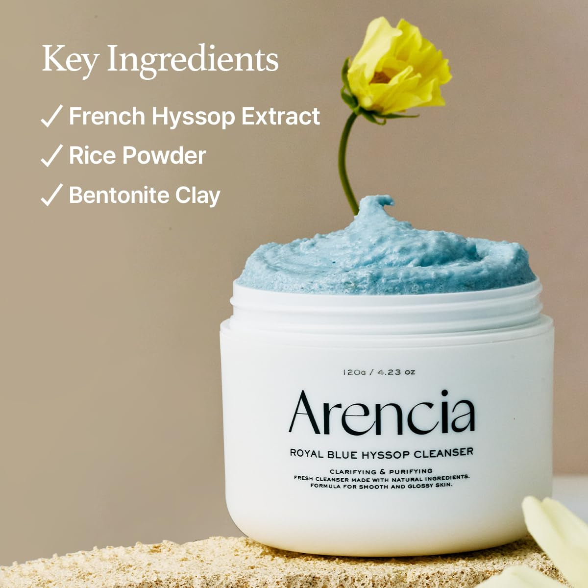 Hyssop Brightening and Deep-Cleansing Face Scrub and Exfoliator for All Skin Types, Targeting Sebaceous Filaments and Blackheads (4.23 oz)