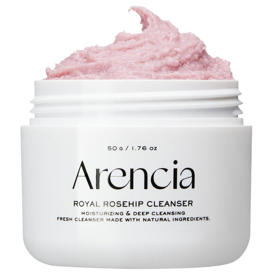 Rosehip Brightening Rice Mochi Face Cleanser and Daily Exfoliating Scrub - Moisturizing and Deep-Cleansing Formula for All Skin Types with Rice Powder and Rice Water (1.76 Oz)