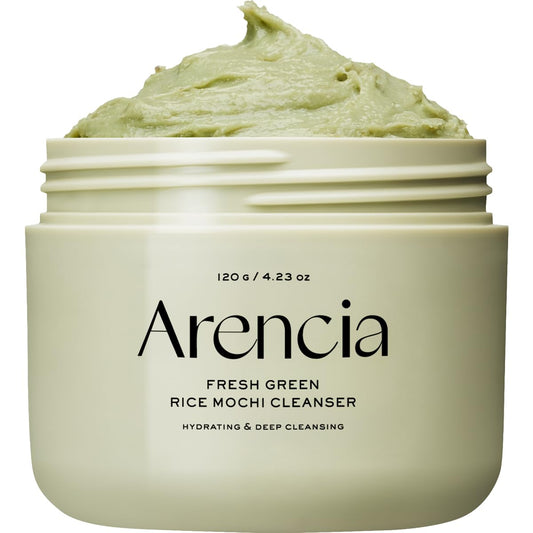 Korean Rice Mochi Multifunctional Face Cleanser - Deep Cleansing Foaming Cleanser, Gentle Scrub, and Face Mask with Rice Water, Green Tea, and Mugwort for Moisturizing and Pore Minimizing