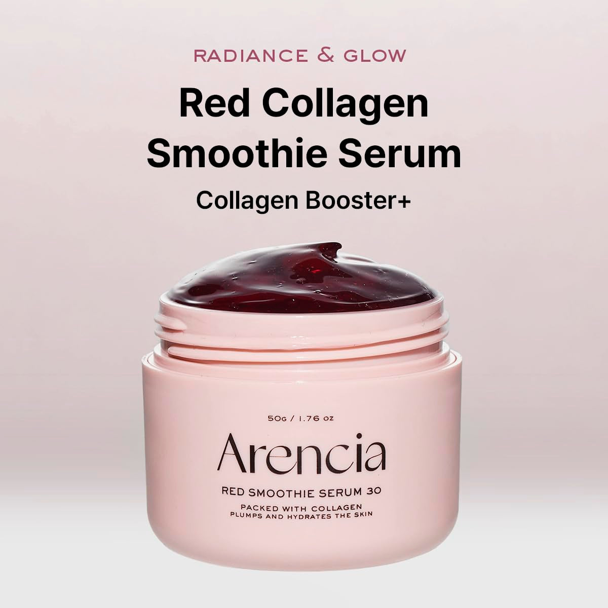 Overnight Red Smoothie Face Mask Serum with 30% Red Collagen, Niacinamide, Peptides, and Vitamin E for Glowing and Soothing Skin