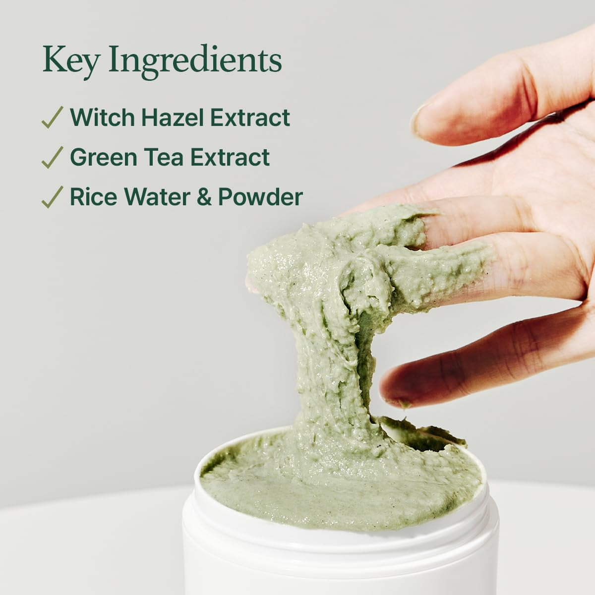 Korean Rice Mochi Multifunctional Face Cleanser - Deep Cleansing Foaming Cleanser, Gentle Scrub, and Face Mask with Rice Water, Green Tea, and Mugwort for Moisturizing and Pore Minimizing