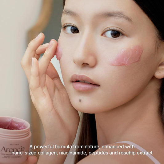 Overnight Red Smoothie Face Mask Serum with 30% Red Collagen, Niacinamide, Peptides, and Vitamin E for Glowing and Soothing Skin