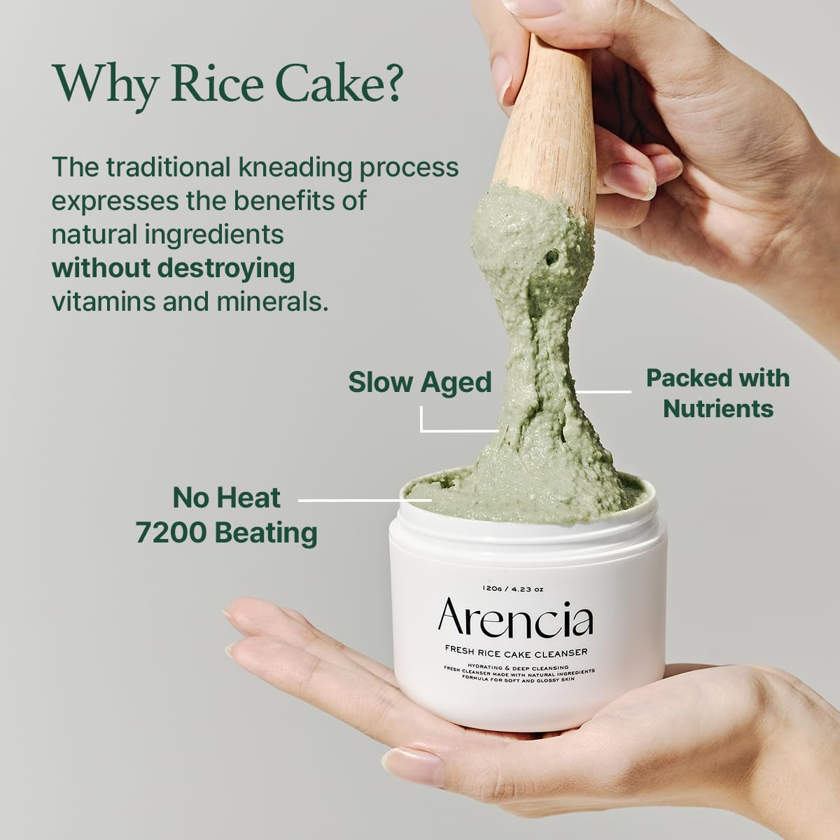 Korean Rice Mochi Multifunctional Face Cleanser - Deep Cleansing Foaming Cleanser, Gentle Scrub, and Face Mask with Rice Water, Green Tea, and Mugwort for Moisturizing and Pore Minimizing